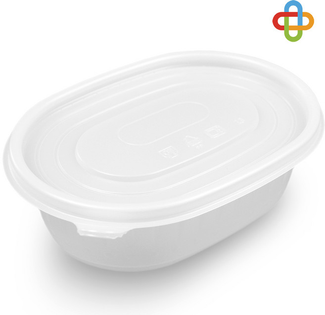 올플러스 AJ타원죽용기 중형 일회용 배달 용기, 1개, 200개입