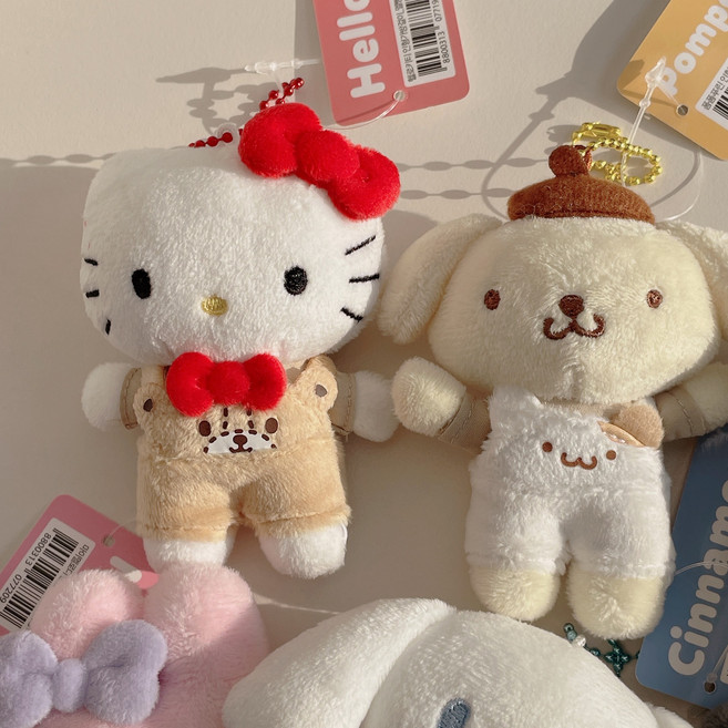 멜빵바지 산리오 인형 가방고리 키링