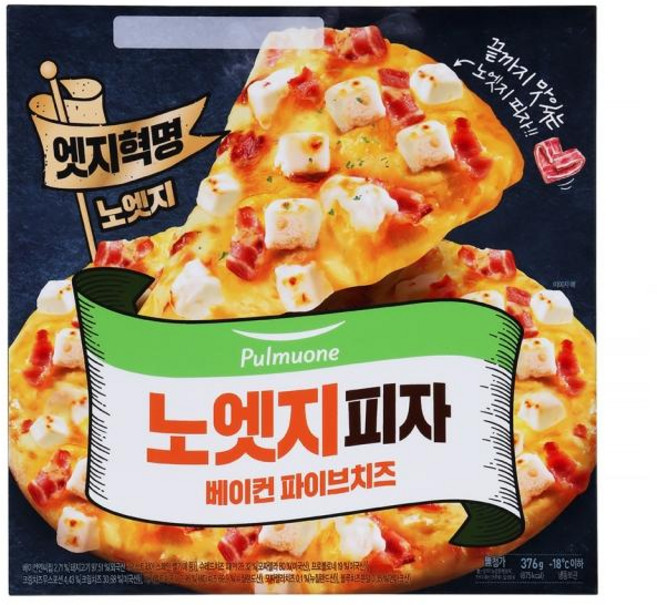 풀무원 노엣지 꽉찬토핑피자 베이컨파이브치즈, 376g, 1개