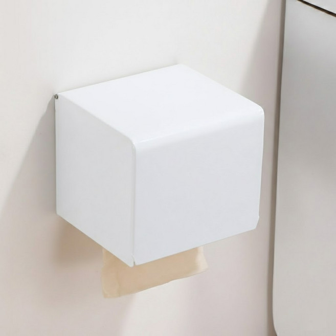 청결생활 화장실 무타공 방수 휴지걸이 강력접착식, 화이트, 1개