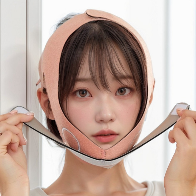 엠스윕 턱선 발굴 V라인 얼굴리프팅 리프팅밴드, 1개, 베이비핑크