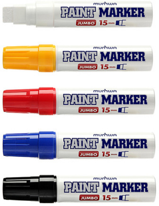 (문화연필) 점보 페인트마카 15mm 낱색1자루 /Paint marker, 검정