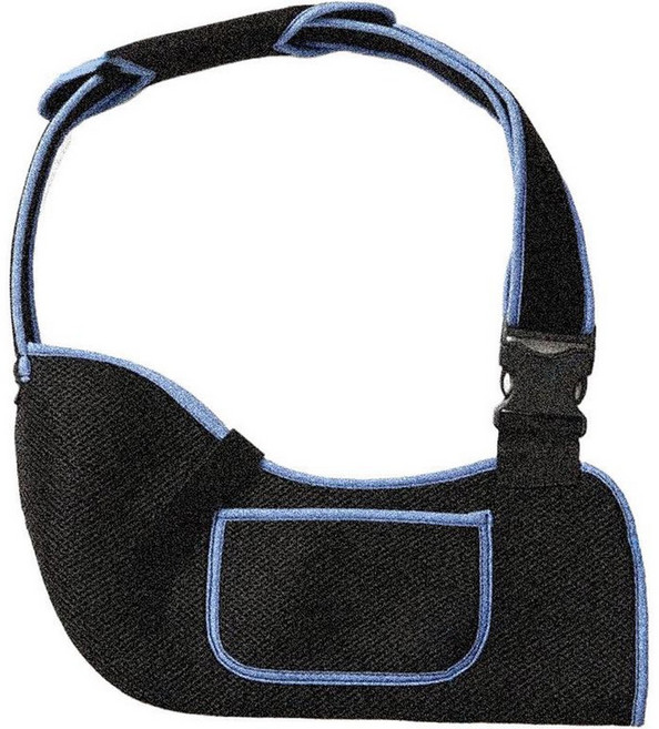 어깨 지지대 슬링 이모빌라이저 패드가 스웨트 조절 남성을 밤에 스트랩이, 다크네이비, 1개