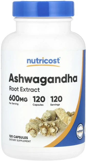 헁복하고 건강하세요 Nutricost 아슈와간다 뿌리추출물 600mg 캡슐 120정 늘 챙기셔야합니다, Nutricost아슈와간다뿌리추출물600mg캡슐120정, 1개 - 쿠팡
