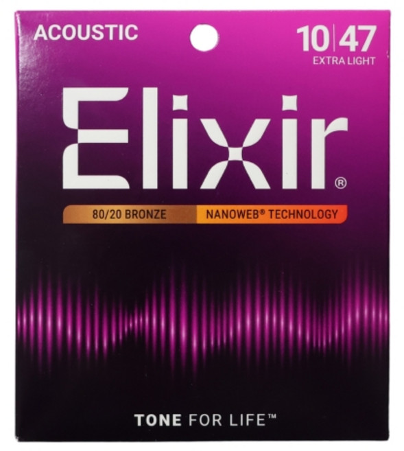 엘릭서 나노웹 8020 브론즈 통기타줄 10-47 엑스트라 라이트, 11002, 1개