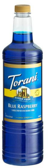 Torani 무설탕 블루 라즈베리 맛 과일 시럽 (플라스틱 병)