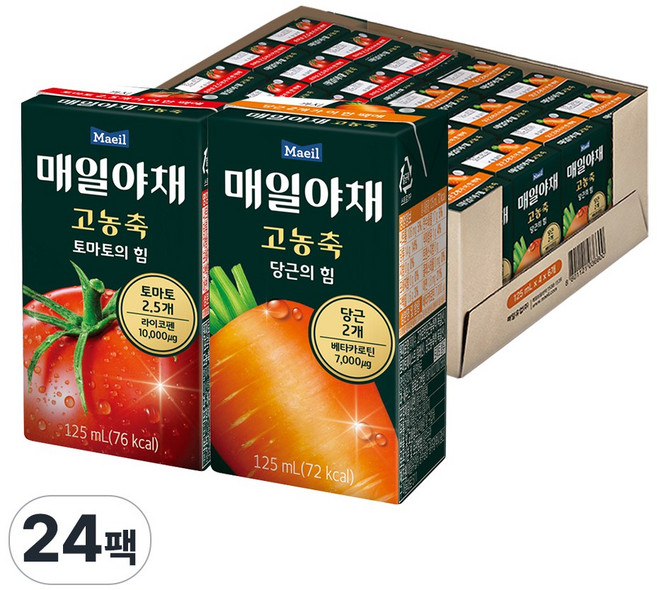 매일야채 고농축125ml(당근의힘12+토마토의힘12)/무료배송, 1세트, 125ml