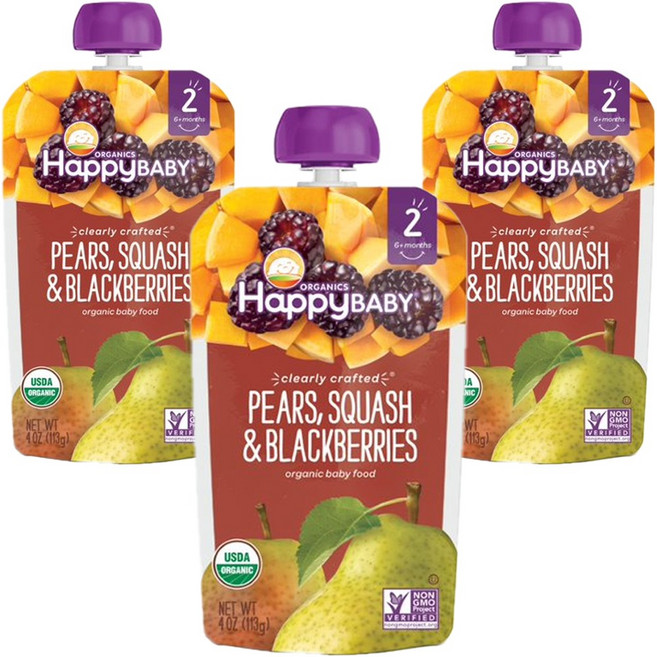 해피베이비 클리어리 크래프티드 어린이 스무디 113g, 3개