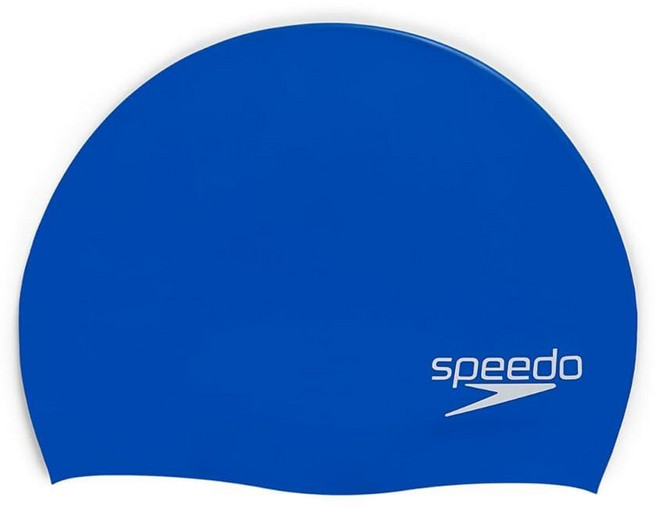 Speedo 유니 성인용 수영 모자 실리콘 탄성 중합체, Blue, 1개