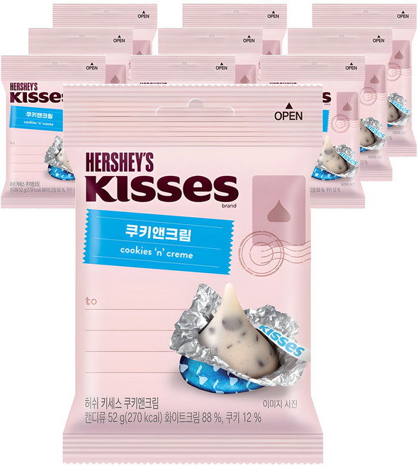 키세스 쿠키앤크림, 52g, 10개