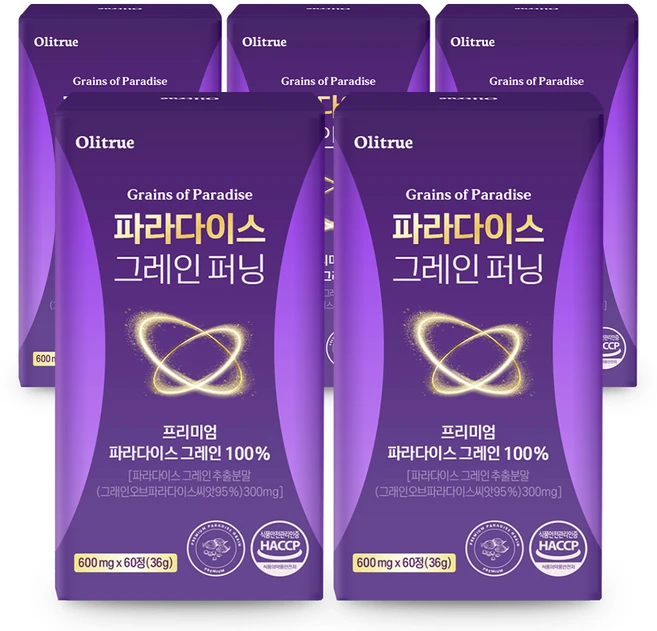 [정품] 파라다이스 그레인 퍼닝, 5개, 60정 - 쿠팡