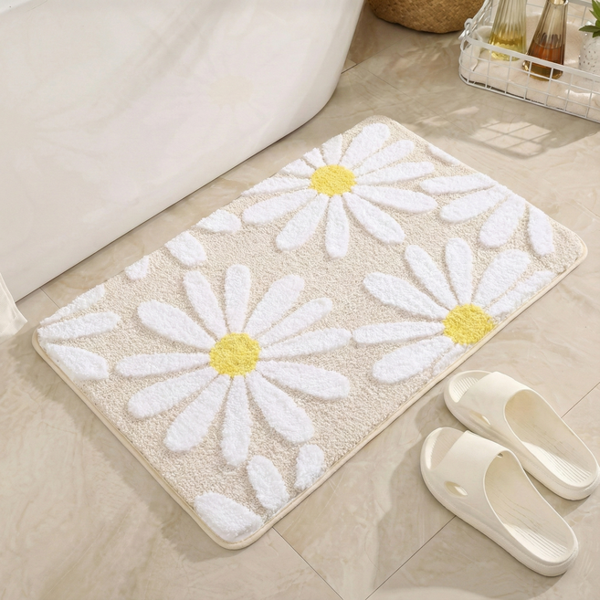 아룸 빨아쓰는 흡수력좋은 플라워 발매트, 캐모마일