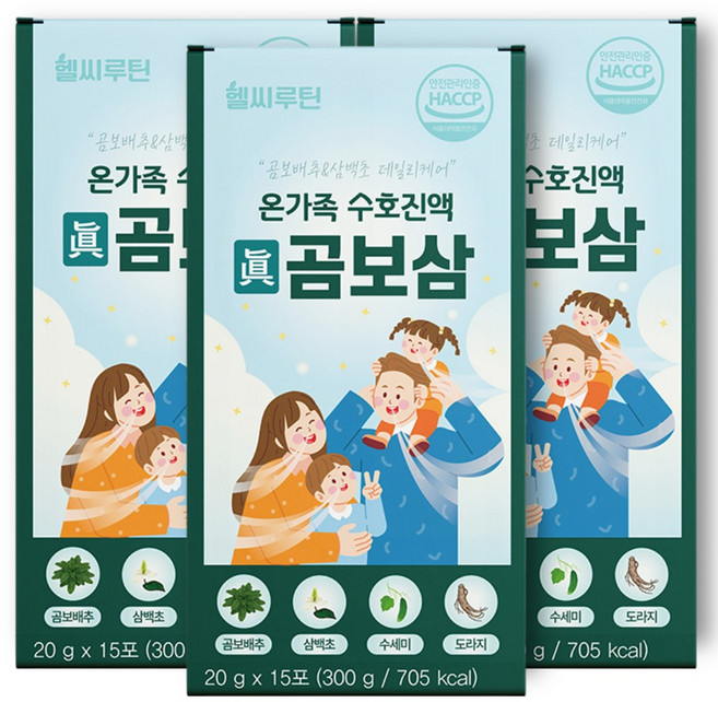 헬씨루틴 곰보배추시럽 진곰보삼 배암차즈기 삼백초추출물 진액 스틱, 3개, 300ml