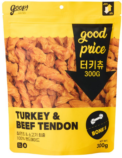 구프 터키츄 강아지간식 육포, 1개, 300g, 본 S