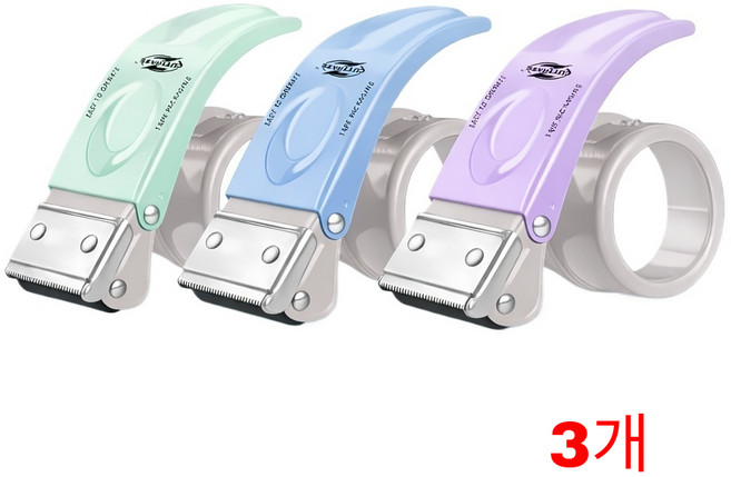 스위스윙거 프리미엄 스텐 박스 테이프 커터기, 3개, 마카롱그린