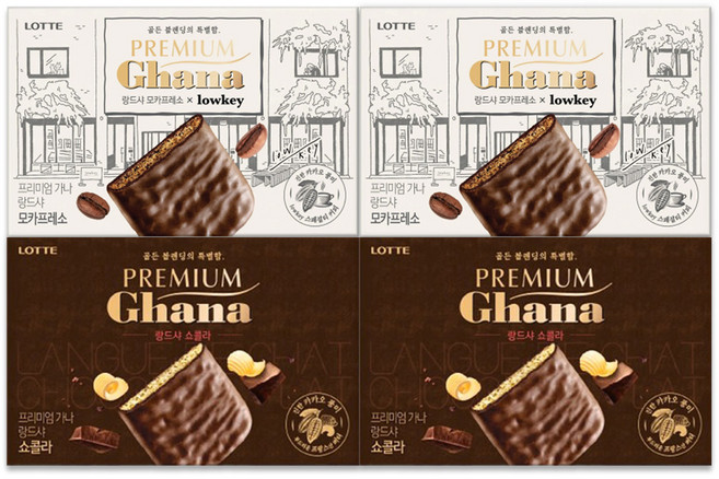 롯데 프리미엄 가나 랑드샤 모카프레소 91gx2개+쇼콜라 91gx2개 총4개, 4개, 91g
