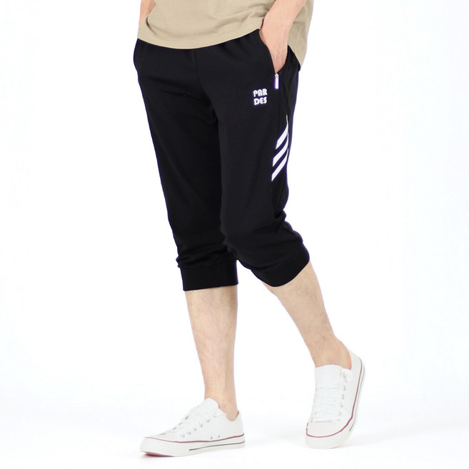 파르데스 조이 여름용 남자 트레이닝바지 7부 스판 반바지 츄리닝 운동복