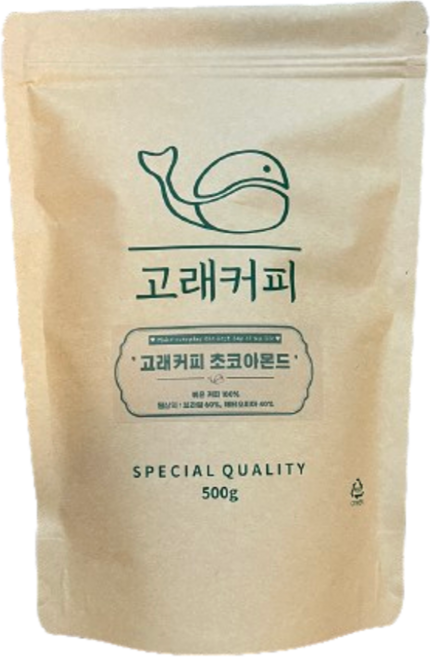 고래커피 초코아몬드 가성비 홈카페 원두납품, 홀빈(분쇄안함), 500g, 1개