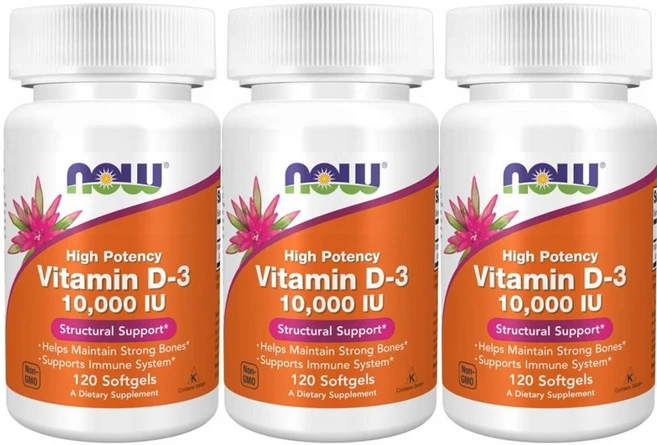 나우푸드 비타민 D-3 10000IU 소프트젤, 120정, 3개 - 쿠팡