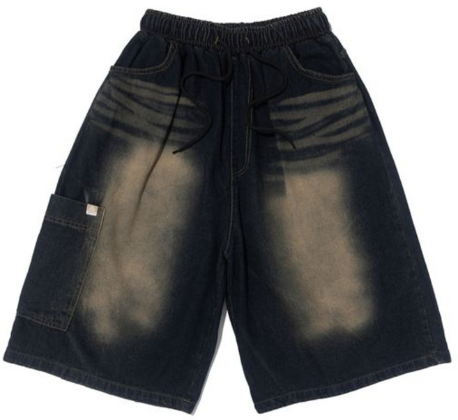 카고브로스 SAND BRUSH POCKET BERMUDA DENIM PANTS D.BLUE