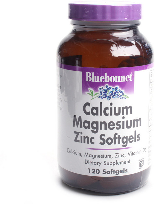Bluebonnet 鈣鎂鋅軟膠囊, 120顆, 1罐