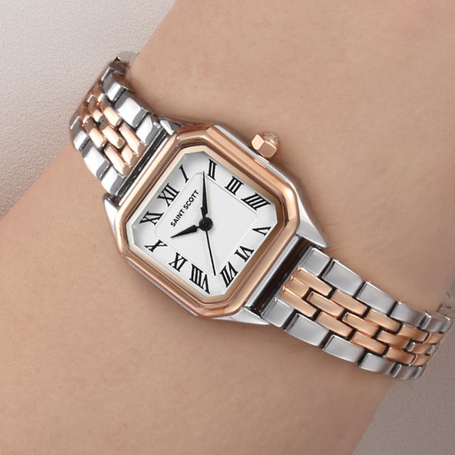 [세인트스코트] 클래식 앙코르 스퀘어 메탈 시계 + 쇼핑백 / ST1100