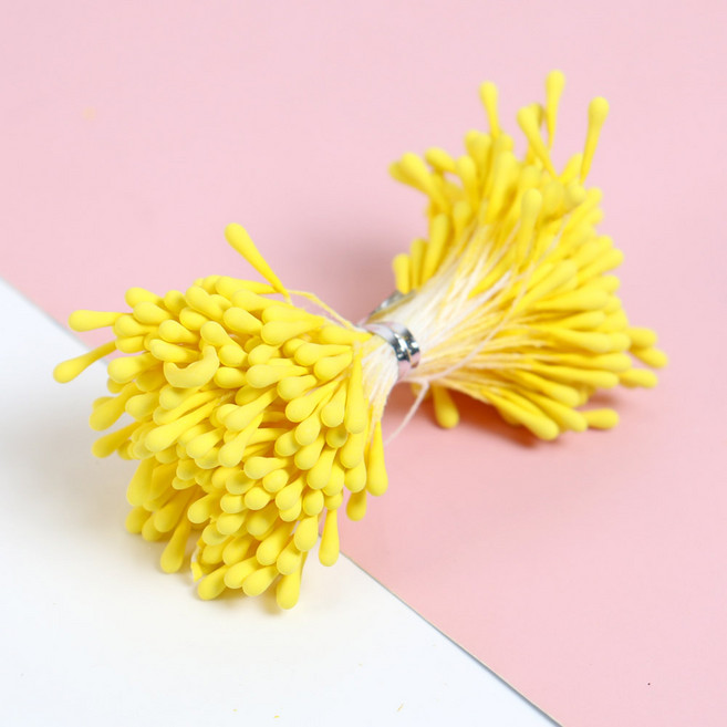 모루 철사 부자재 DIY 재료 꽃 공예 털모루, 1세트, C2654. 꽃수술 (옐로우)