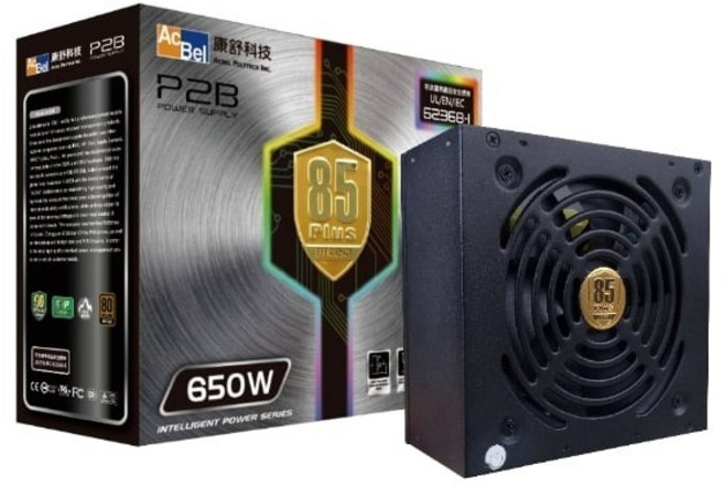 小白的生活工場*康舒 AcBel P2B 85 PLUS 系列 650W 銅牌認證電源供應器, 1個