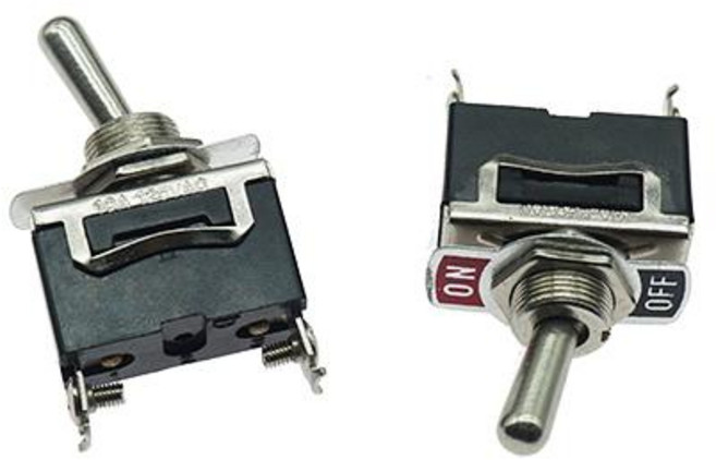 토글스위치 ON OFF 2단2P 검정 E-TEN1021, 1개