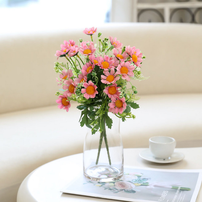 생화같은 조화 촬영 들꽃 부케 꽃 소품 장식 계란꽃 믹스펀데이지, S_믹스펀데이지 진핑크, 1개