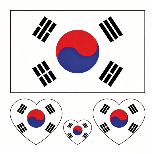 2026 북중미 월드컵 응원 태극기 임시 타투 스티커 10장, 화이트, 1개