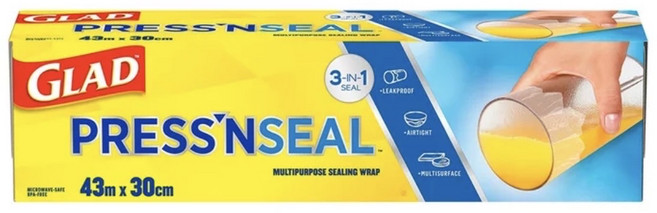 Glad Press'n Seal 強力保鮮膜 43公尺, 1個, 43.4m