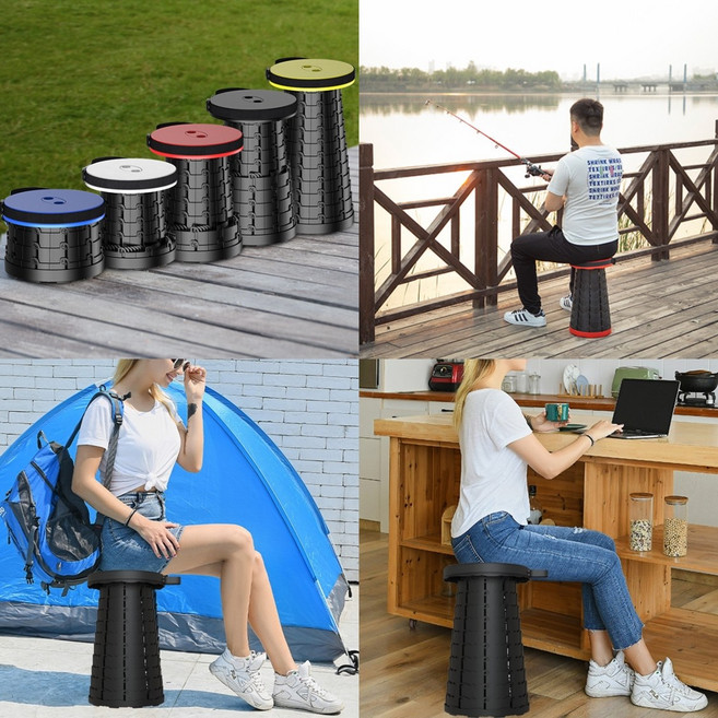 휴대용 의자 아이디어 의자 가벼운 접이식 아이디어 체어 하중 최대 높이 42cm, 블랙, 1개