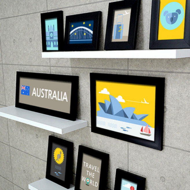 아트박스/꾸밈 cy392-세계로05_오스트레일리아_인테리어액자, 블랙