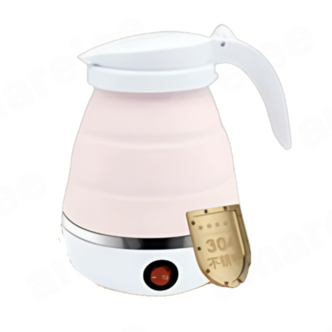 접이식전기포트 캠핑용주전자 휴대용 멀티 실리콘 라면포트, Pink