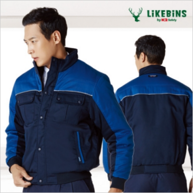 겨울안전복 k2 작업복 LB2-F128 블루 네이비 패딩 제전안감 방수 용접 배달 회사복