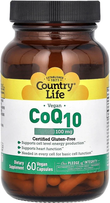 컨트리 라이프 코엔자임 코큐텐 CoQ10 100mg 60소프트젤, 1개, 60정 - 쿠팡