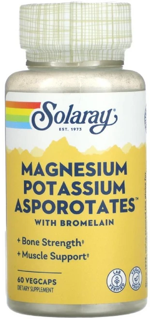 솔라레이 마그네슘 포타슘 칼륨 아스포로테이트 브로멜라인 브로멜린 함유 베지 캡슐 60정, 솔라레이 Solaray, Magnesium Potass, 1개 - 쿠팡