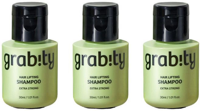 그래비티 엑스트라 스트롱 탈모완화 볼륨 샴푸, 3개, 30ml
