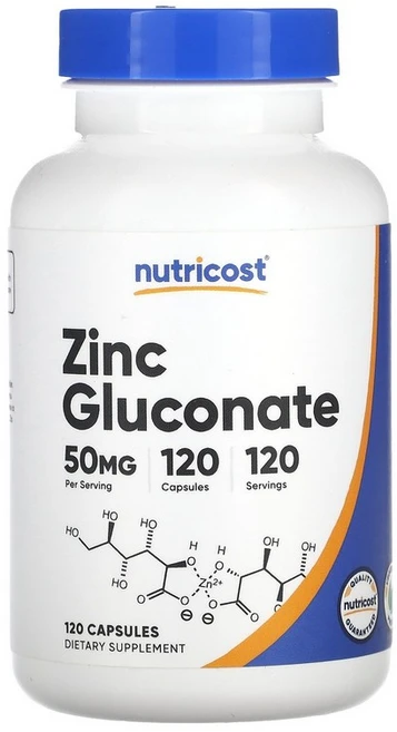 뉴트리코스트 Nutricost 글루콘산아연 50mg 캡슐 120정122466원산지:기타, 1개 - 쿠팡