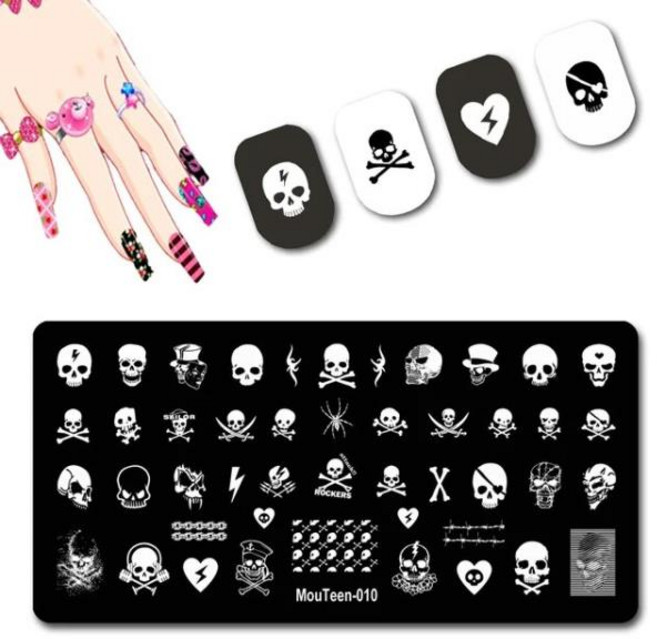 네일용스티커 슬림 네일 스텐실 만화 스타일 캐릭터 아름다운 어린 스탬핑 플레이트 달 손톱용 005, [12] mouteen-010, 한개옵션1