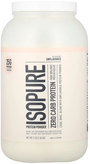 이소퓨어 제로 탄수화물 프로틴 파우더 무맛 1.36kg(3lb), 1.36kg, 1개 - 쿠팡