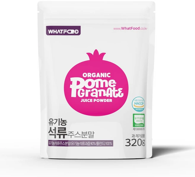 왓푸드 유기농 석류 주스 분말 200g 320g (폴란드), 320g 실속 파우치 제품, 1개 - 쿠팡