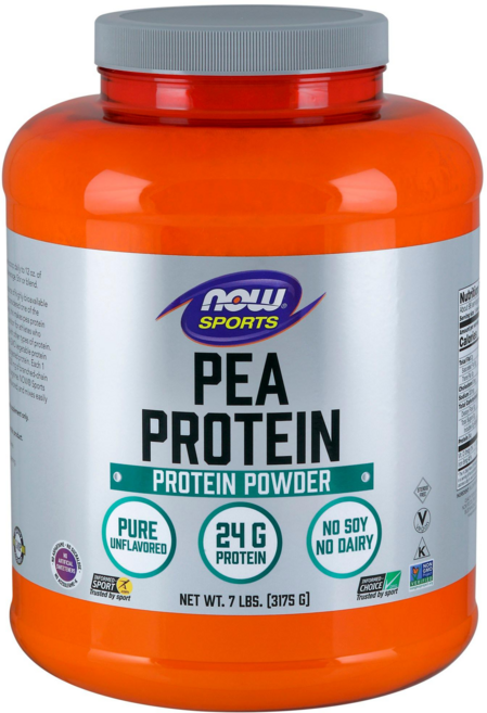 NOW Foods 碗豆蛋白粉 原味, 3.175kg, 1罐