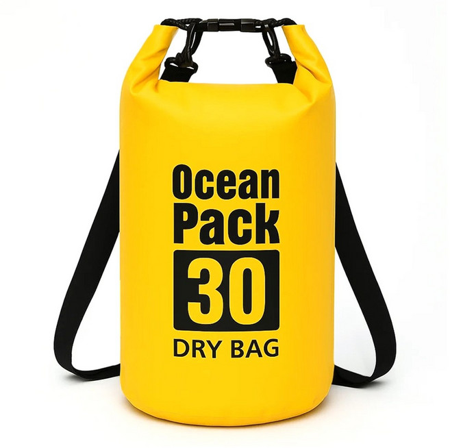 투데이리빙 30L 대용량 방수 드라이백 수영 물놀이 다용도 가방 초경량 비치 방수백 워터파크 드라이백팩, 1개, R98788Y(옐로우