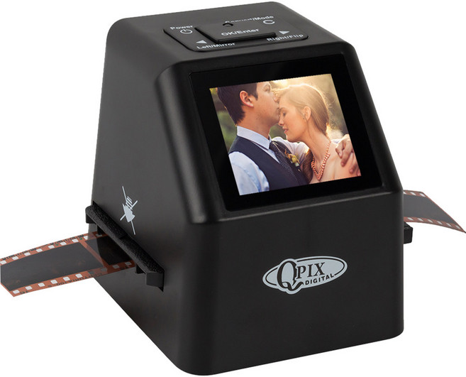 필름스캐너 QPIX 휴대용 필름 스캐너 22 MP 35mm 135 110 126KPK 슈퍼 8 네거티브 슬라이드 홀더 포토 스캐너 필름 디지털 컨버터, 검은색