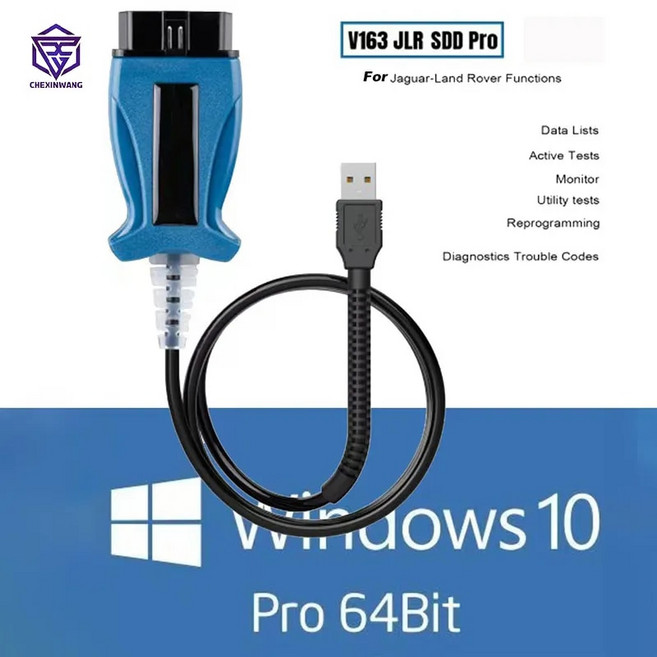 자동차스캐너 자동차진단기 재규어 랜드로버 J2534 패스스루 장치 OBD2 지원 자동 진단 도구 케이블 SDD V163 JLR Pro 20052017, 1개