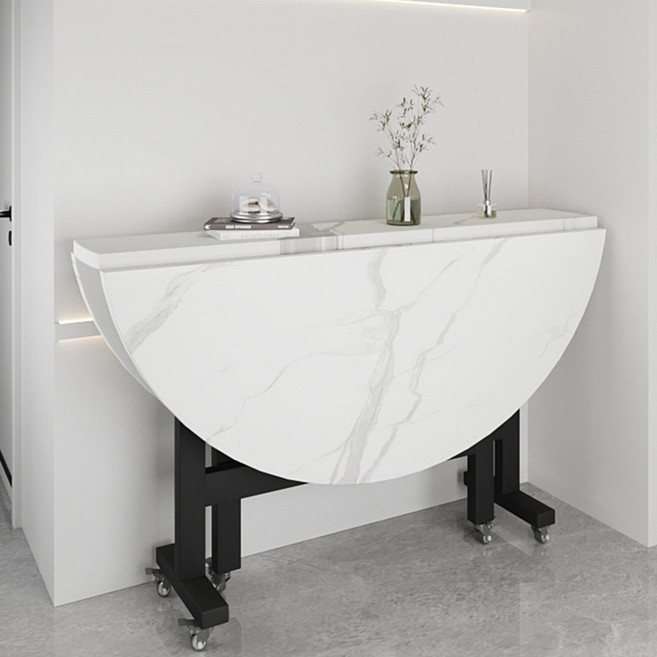 주혜 접이식 확장형 테이블 이동식 식탁 틈새 아일랜드 공간활용 테이블 (원룸/2인/4인용), 화이트, 4인용