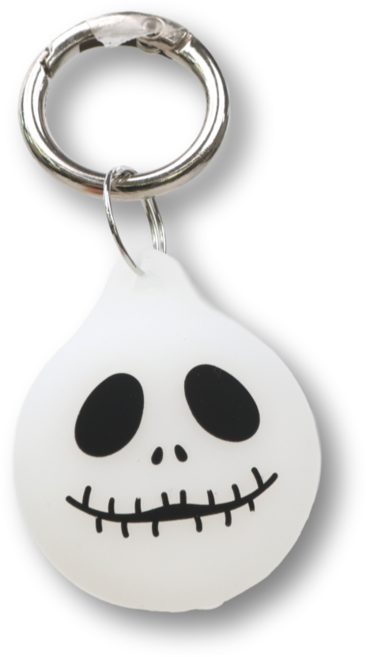코지박스 에어태그 케이스 충격흡수 캐릭터 키링 홀더, 1개, 해골