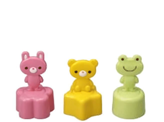 스탬프 커터기 토끼 + 곰 + 개구리 세트, 1세트